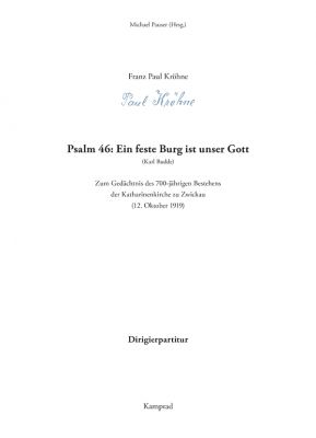 Franz Paul Kröhne: Psalm 46: Ein feste Burg ist unser Gott. Zum Gedächtnis des 700-jährigen Bestehens der Katharinenkirche zu Zwickau. Partitur