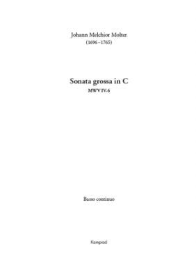 Johann Melchior Molter: Sonata grossa in C für zwei Violinen, Viola, zwei Oboen, Fagott und Basso continuo MWV IV-6 (Einzelstimme: Basso continuo)