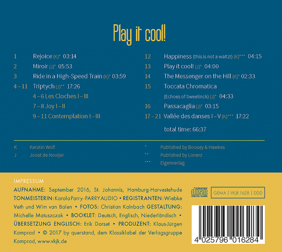 Play it cool! Ad Wammes - Orgelwerke (Backcover)