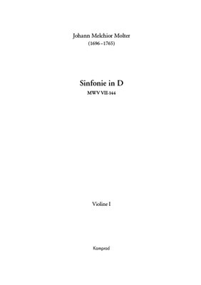 Johann Melchior Molter: Sinfonie in D für zwei Violinen, Viola, zwei Oboen, zwei Fagotte, zwei Hörner (in D), drei Trompeten (in D), Pauken und Basso continuo MWV VII-144 (Einzelstimme: Violine I)