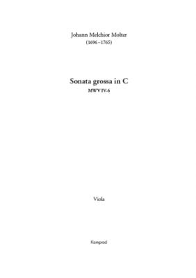 Johann Melchior Molter: Sonata grossa in C für zwei Violinen, Viola, zwei Oboen, Fagott und Basso continuo MWV IV-6 (Einzelstimme: Viola)