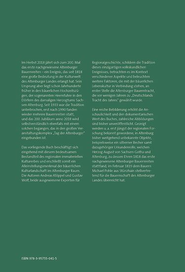 Andreas Klöppel, Gustav Wolf: Das Altenburger Bauernreiten. Geschichte und Gegenwart (Backcover)